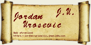 Jordan Urošević vizit kartica